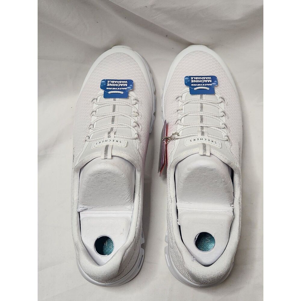 Skechers Glide‑Step Resilience Women’s 10 Wide Fit White Silver - Picture 4 of 11